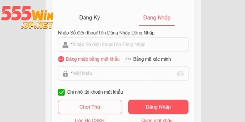 Đăng nhập 555WIN siêu đơn giản